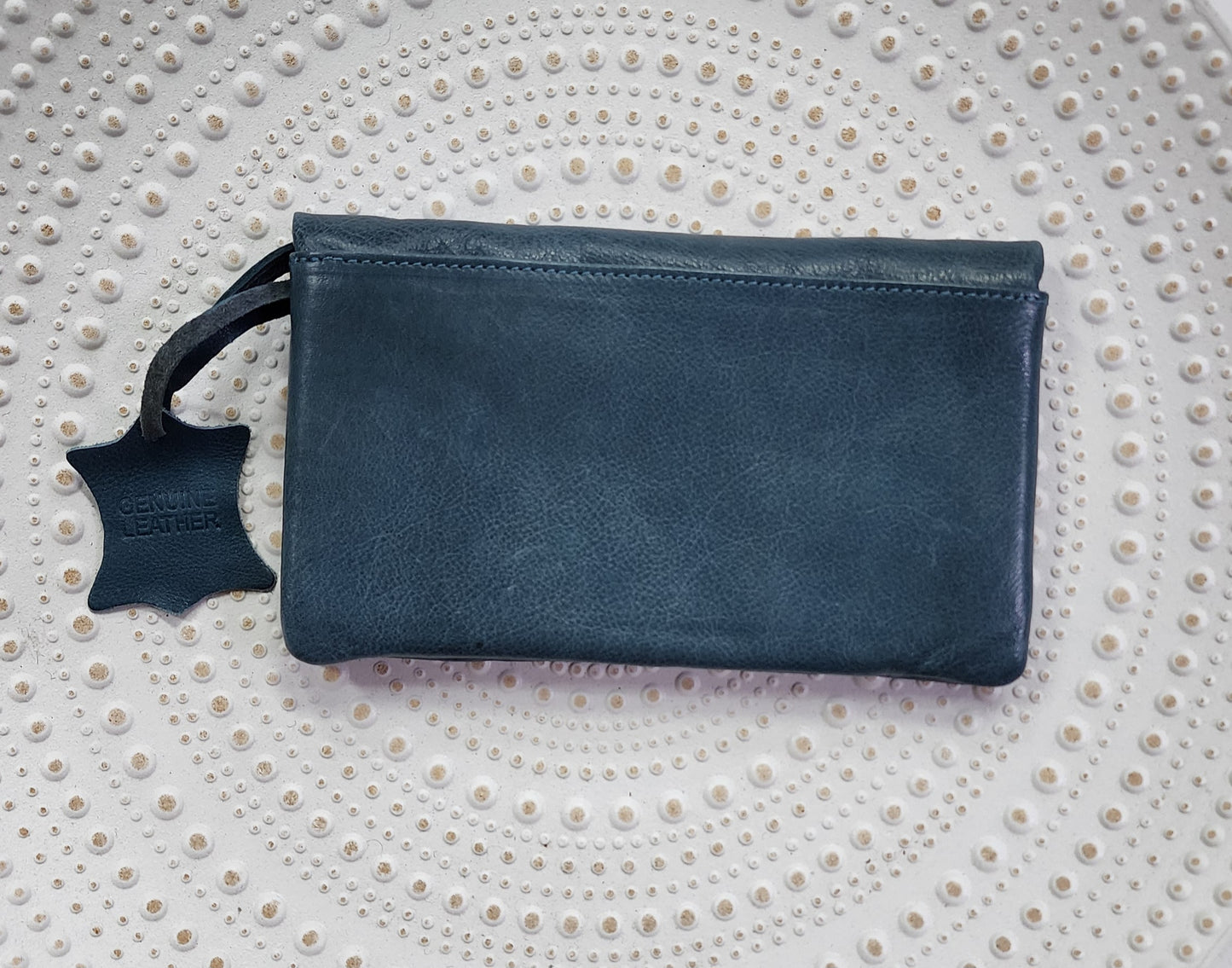 leather purse-Indigo jeans