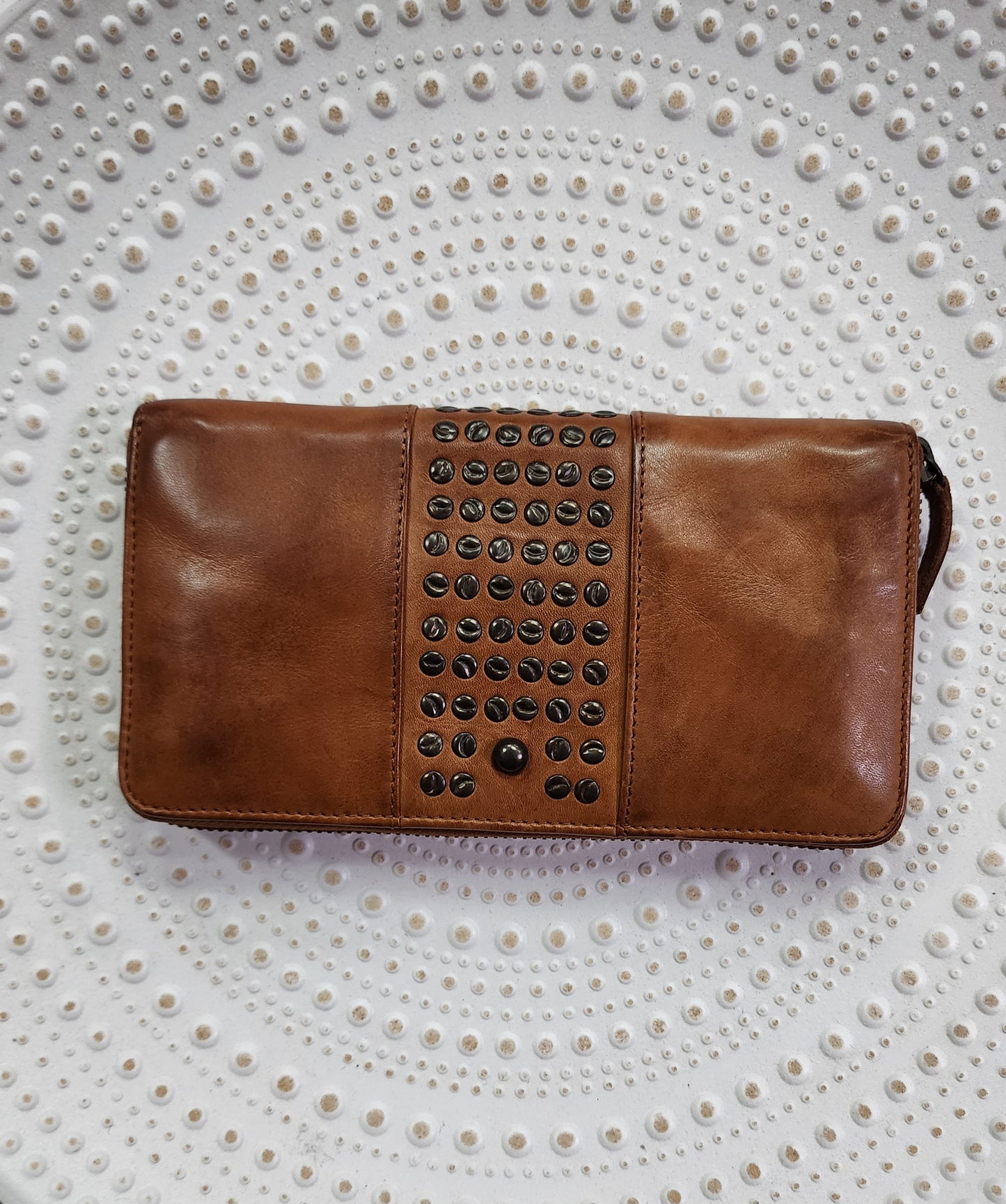 Leather Wallet- Dark tan bean
