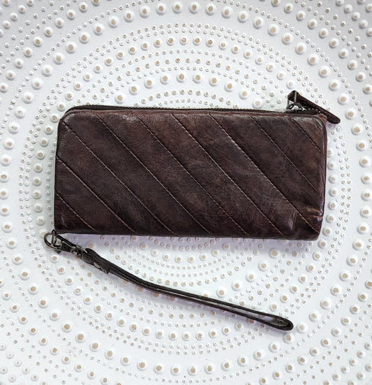 Leather Purse - Brown Diagonal