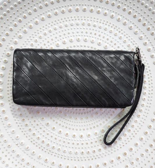 Leather Purse -Black diagonal