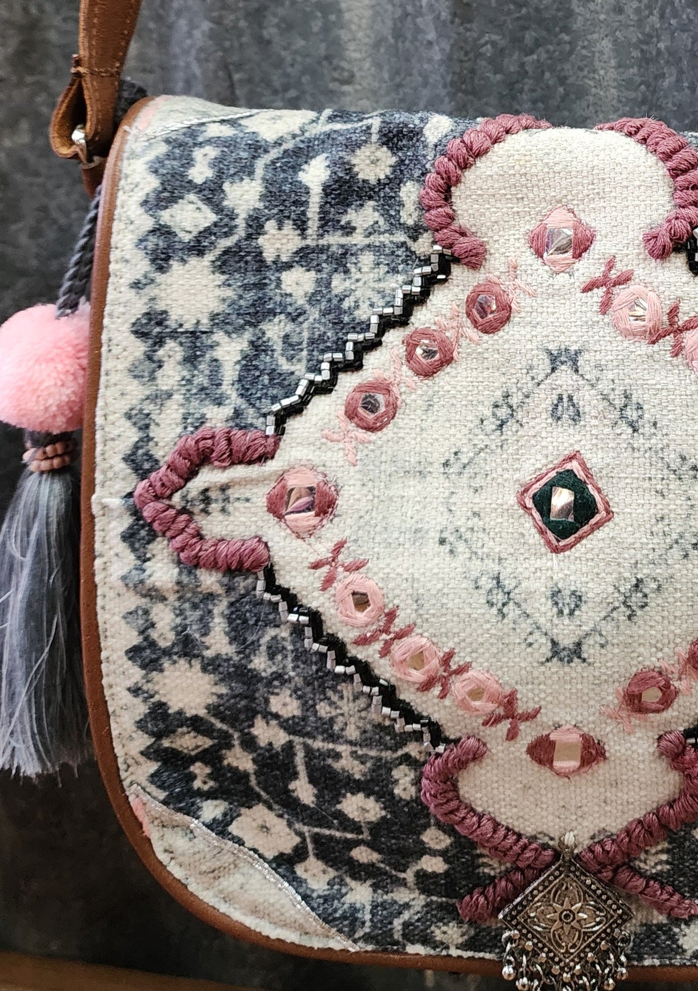 Embroidered Satchel bag