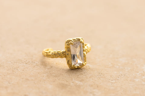 Esme Semi-Precious Stone S925 Gold Plated Ring