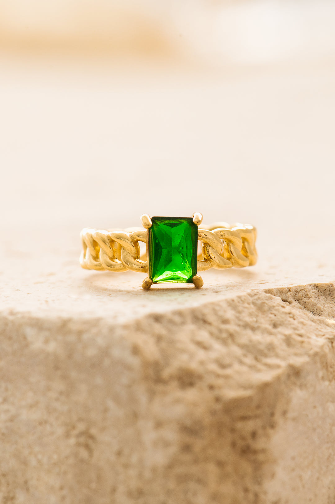 Zara Cubic Zircon Ring-Emerald