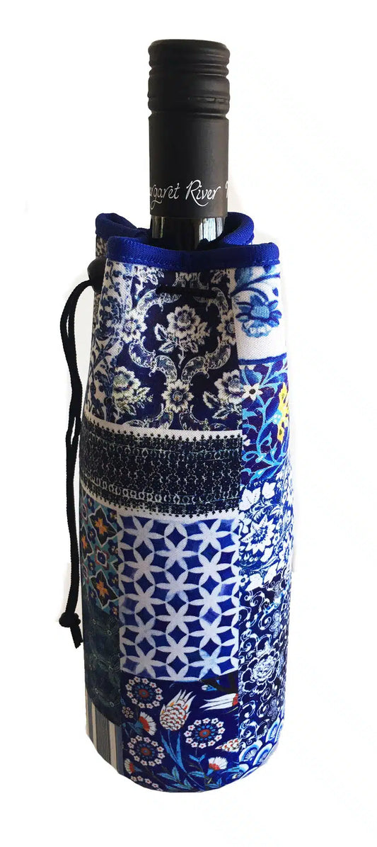 NEOPRENE BOTTLE COOLER BAG INDIGO