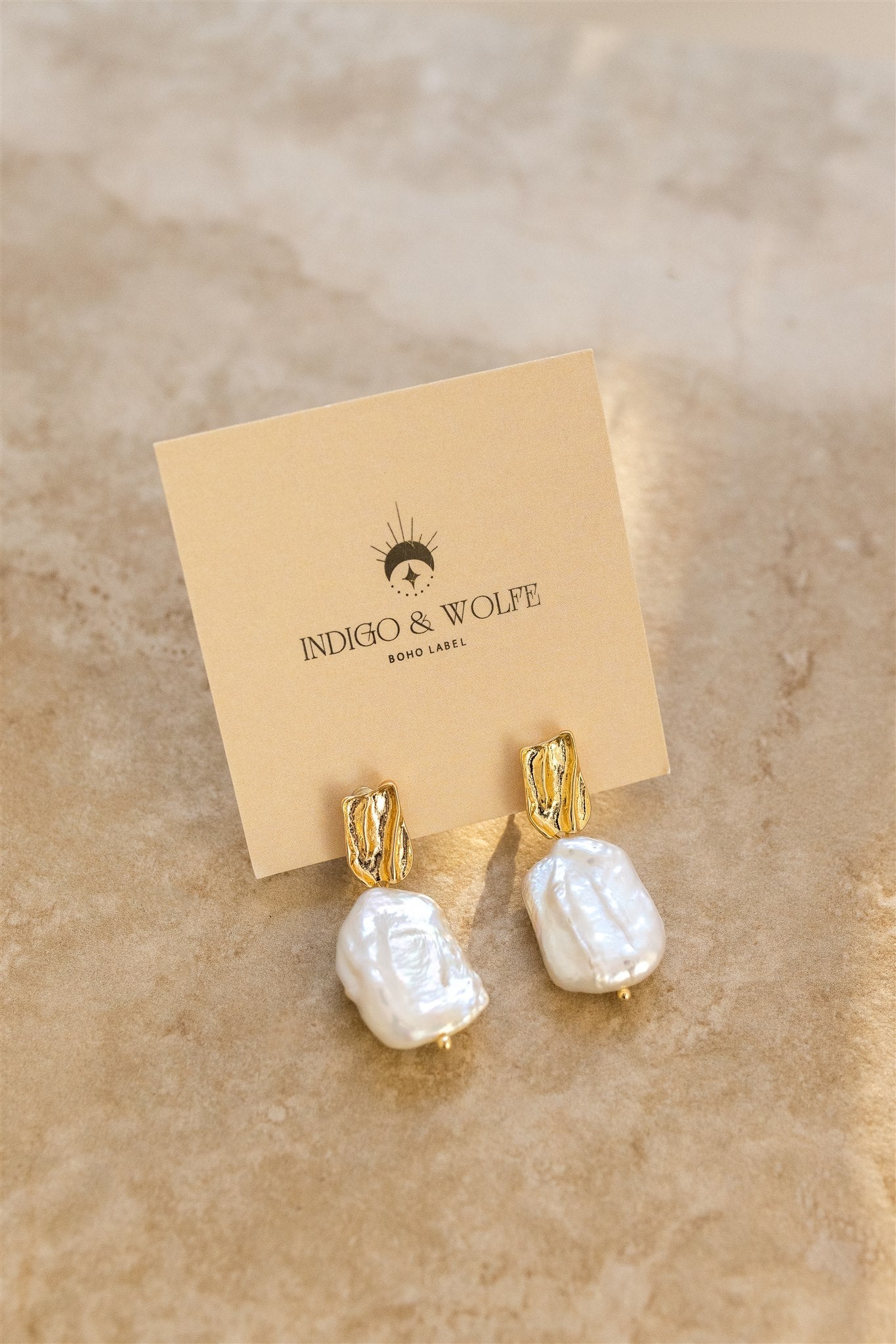 Noa Baroque Pearl Yellow Gold Plated Sterling Silver Drop Earrings
