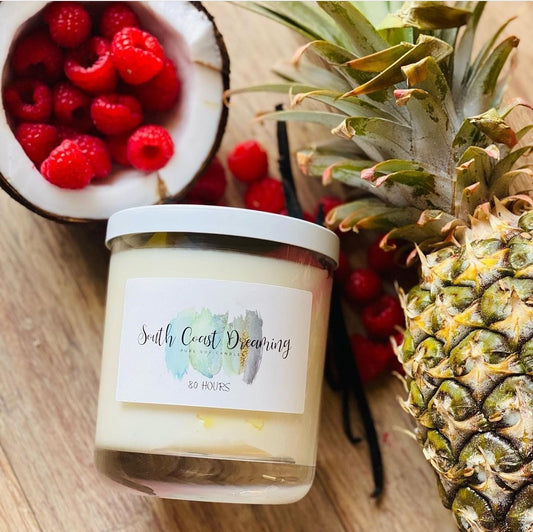 Pineapple, Raspberry & coconut Chunk candle